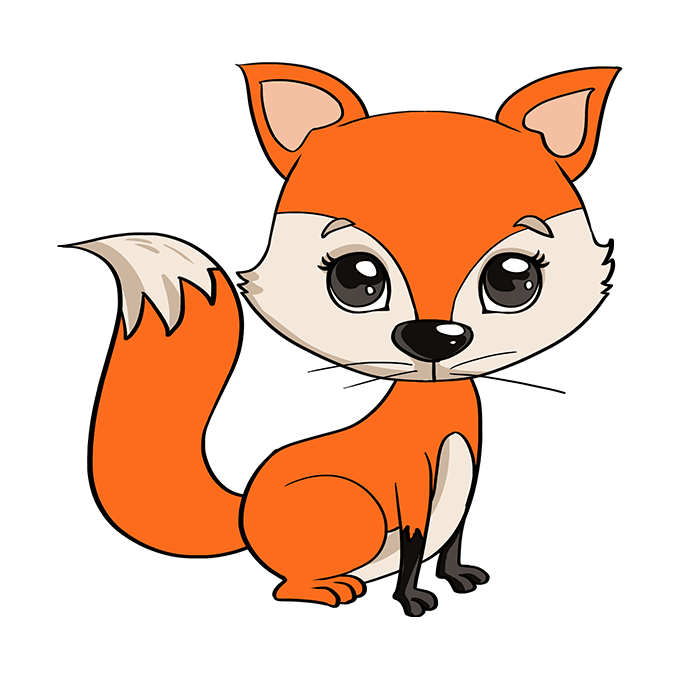 Como desenhar uma raposa de desenho animado
