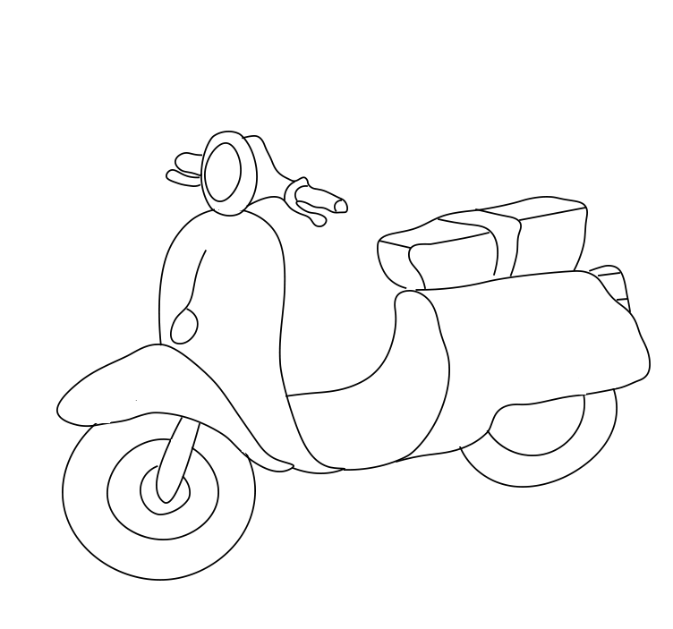 Como desenhar uma moto. passos de desenho para crianças. aprenda a