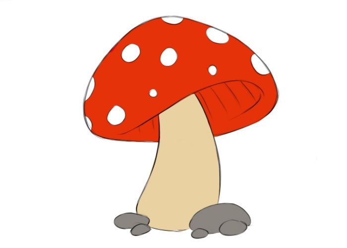 Desenho de cogumelo colorido - Páginal Inicial