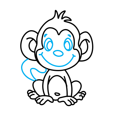Tutorial de desenho. Como desenhar um macaco engraçado imagem