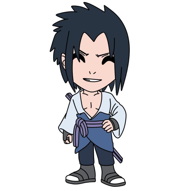 Como desenhar Sasuke Uchiha PASSO a PASSO (Naruto) 