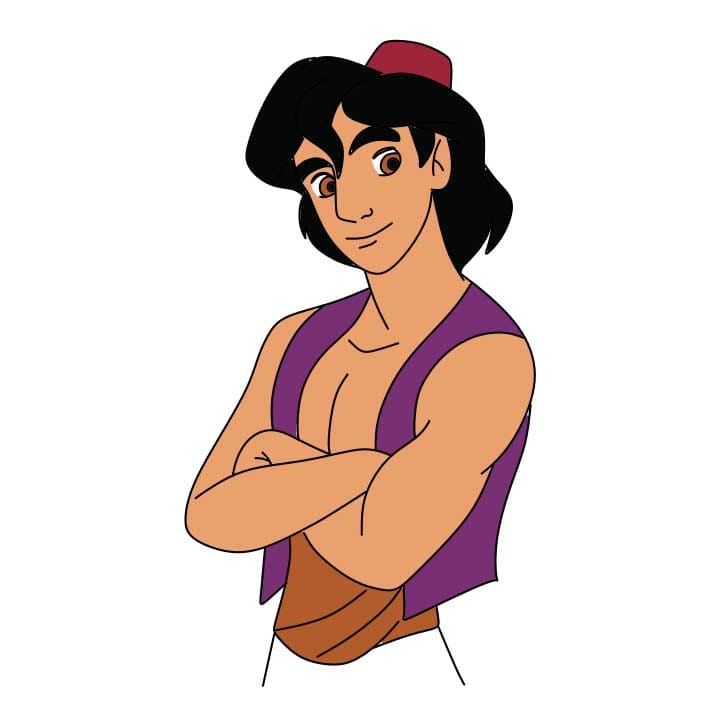Desenhos de Aladdin - Como desenhar Aladdin passo a passo