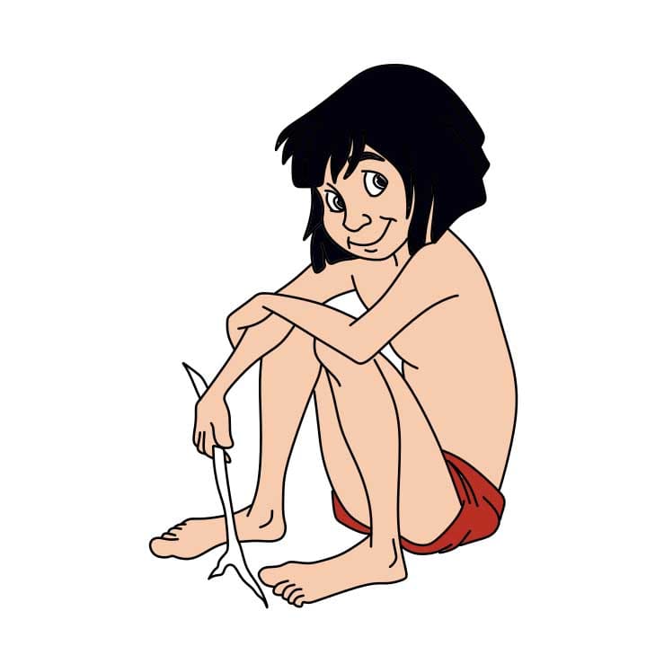 Como-desenhar-Mowgli-Passo-9