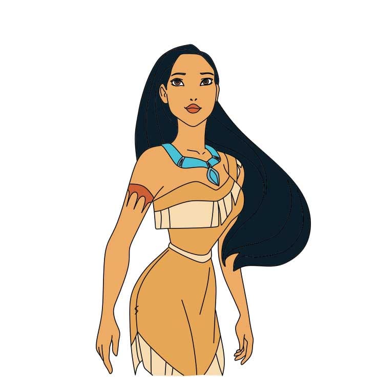 Como-desenhar-Pocahontas-Passo-8-1